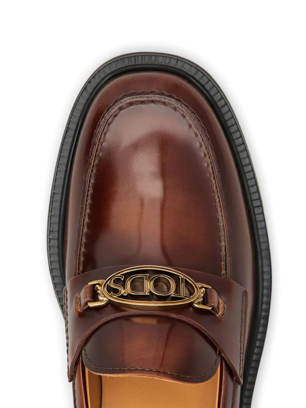Tod's Logo Plaque Leather Loafers Brown - Image 10
