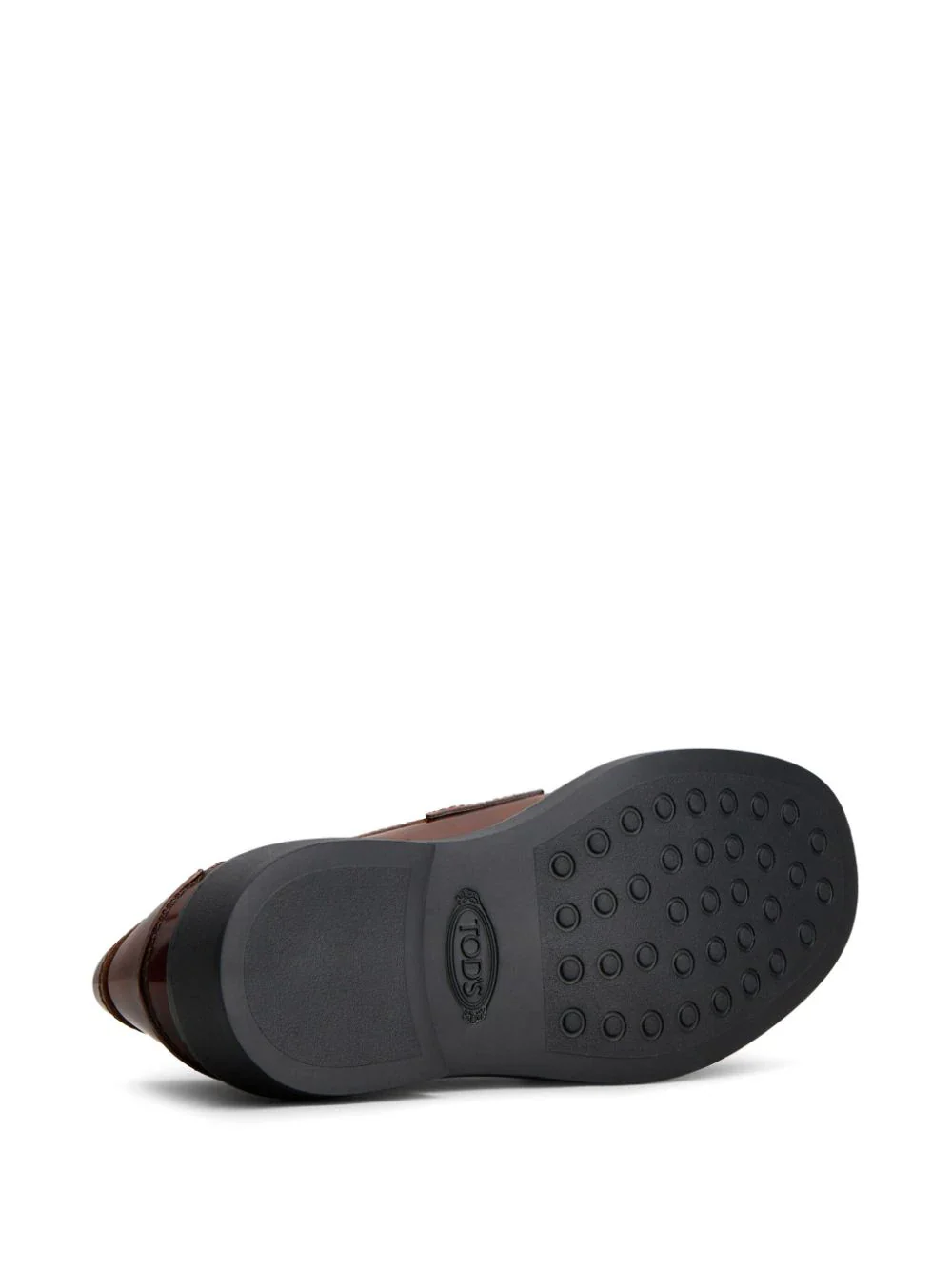 Tod's Logo Plaque Leather Loafers Brown - Image 6